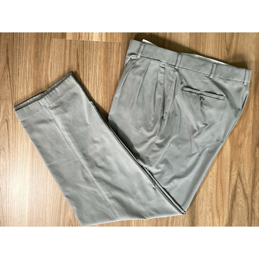 Consensus Chino-Style Soft Khaki Beige Pleated Pants! (Men’s 36/32) RN 14946